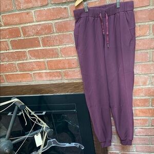 Lululemon Burgundy On The Fly Jogger Pants